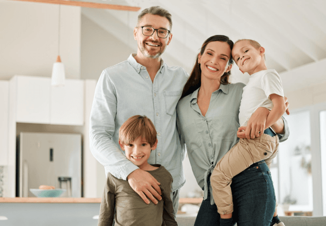Happy family at home