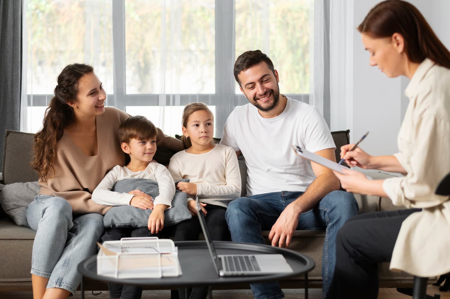 Couple reviewing life insurance options with an advisor