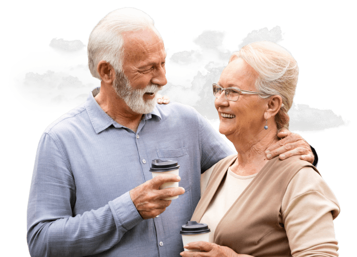 Retired couple enjoying time outdoors